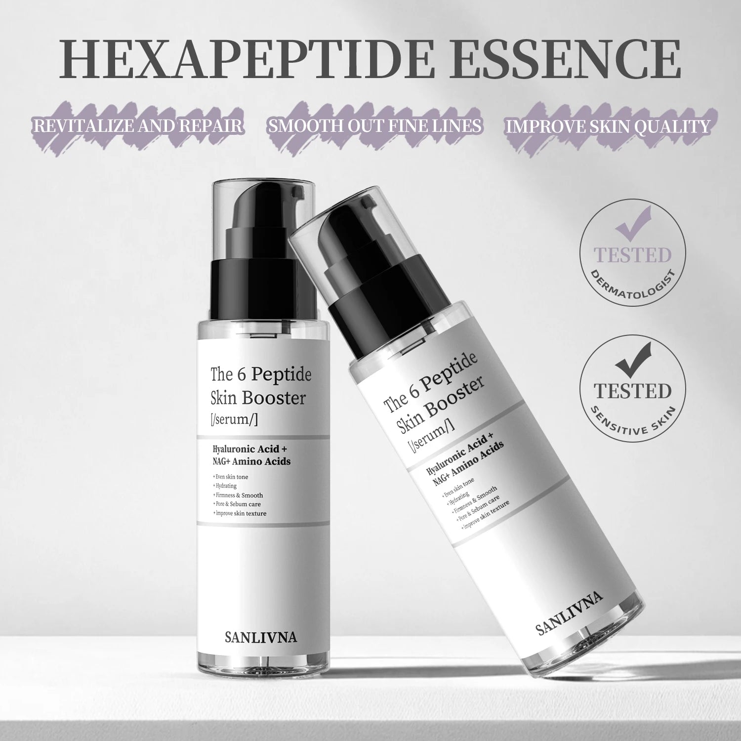 6-Piece Peptide Essence Skincare Set – Collagen & Brightening