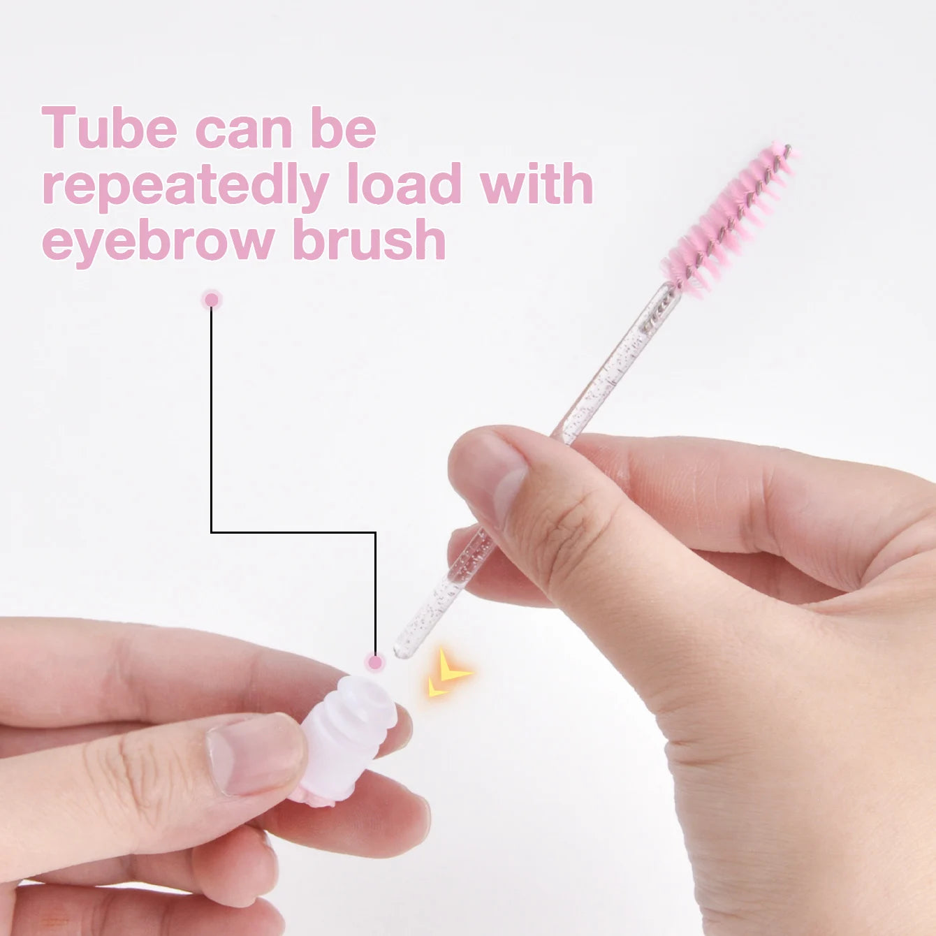 100PCS Disposable & Reusable Eyelash Mascara Wands