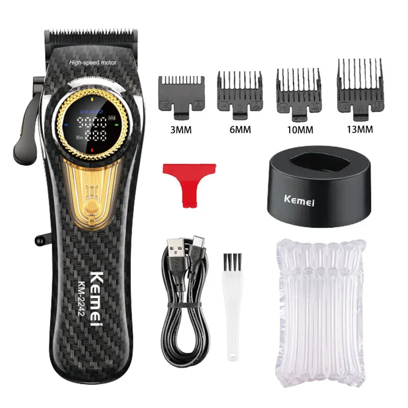 Kemei Rechargeable Hair Clippers – Professional Cordless Trimmer
