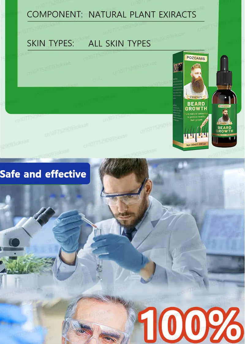 2025 Beard Growth Essence – Fast Hair Growth for Beard, Chest, Legs & Scalp