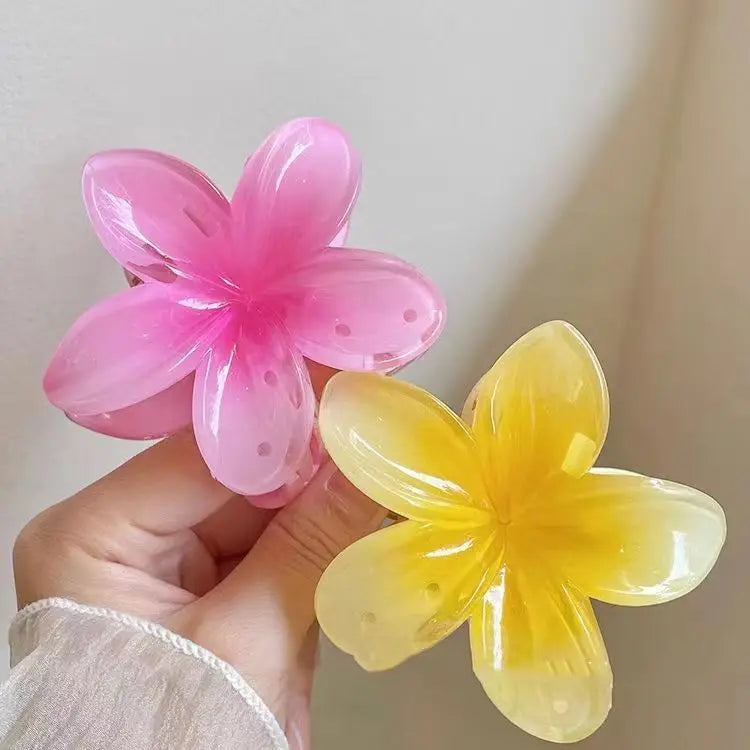 Hawaiian Gradient Flower Hair Claw Clips