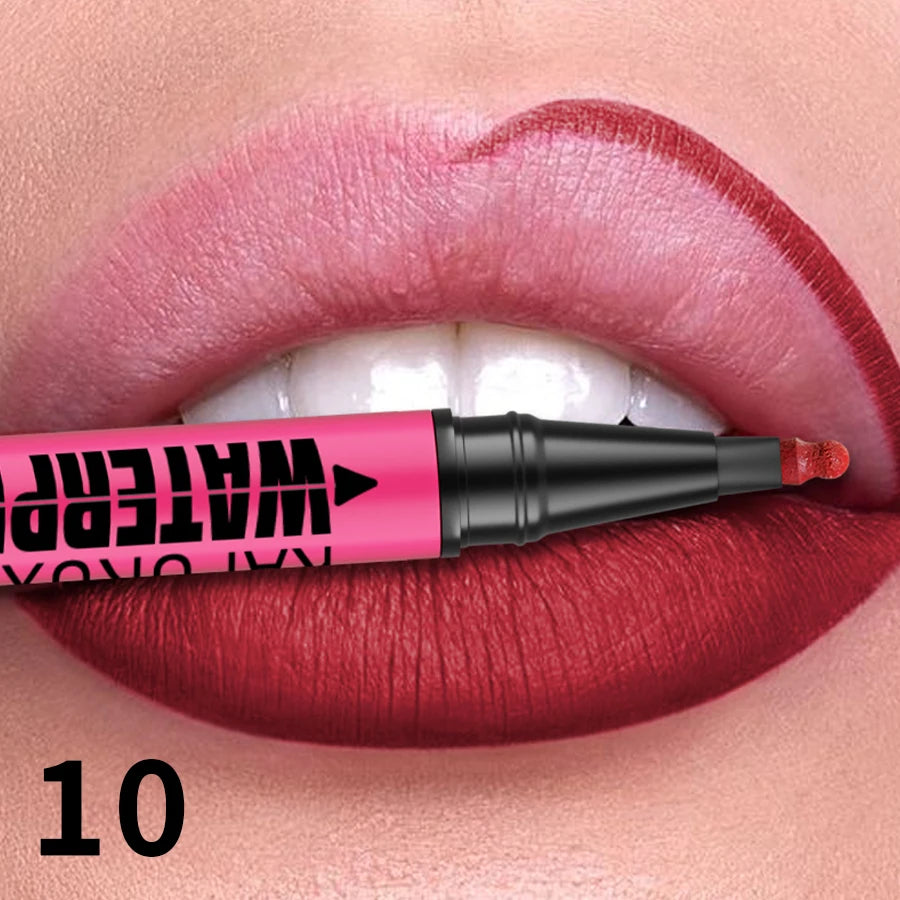 12-Color Liquid Matte Lipliner Pencil – Waterproof