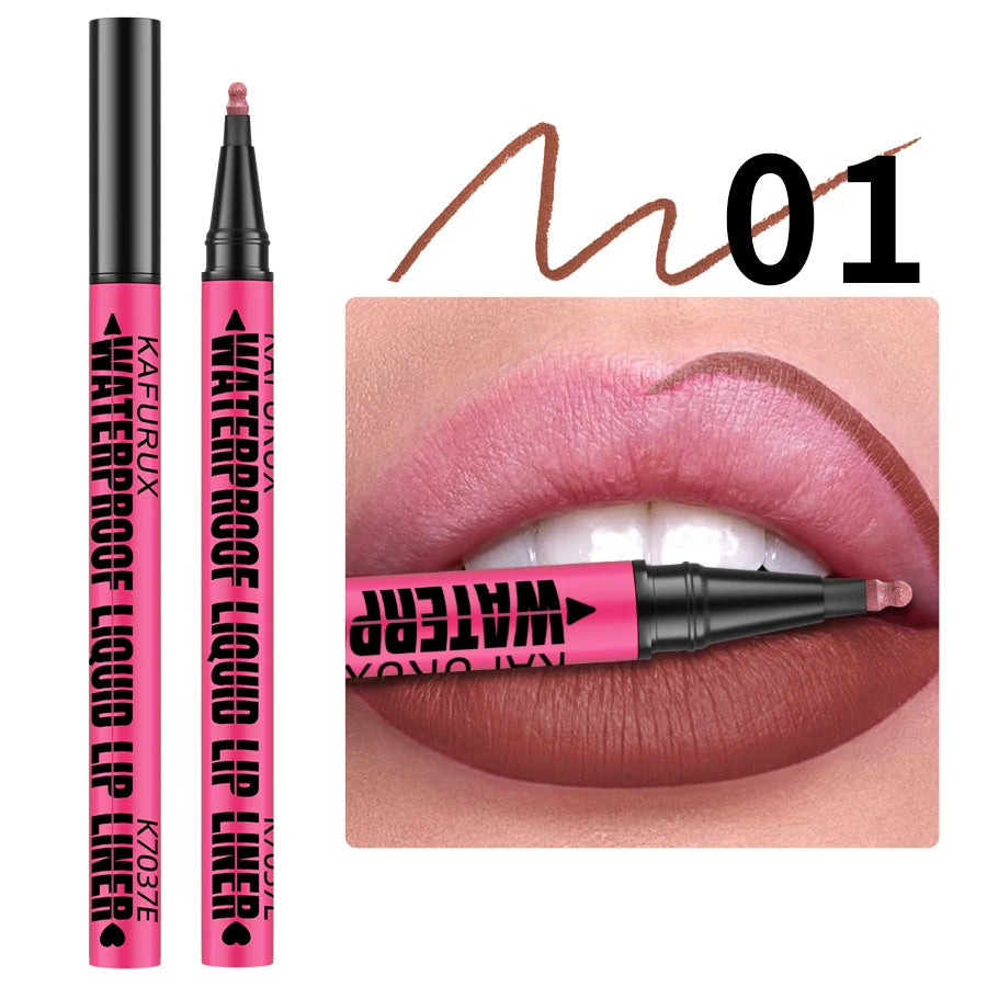 12-Color Liquid Matte Lipliner Pencil – Waterproof