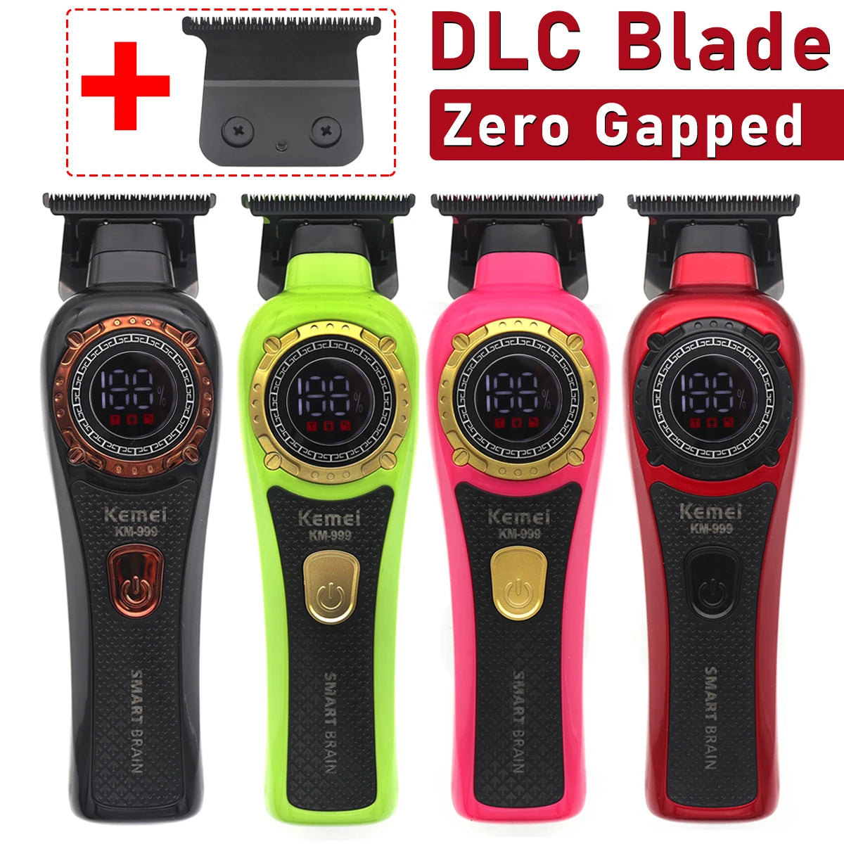 Kemei KM-999 Hair Trimmer – DLC T-Blade Cordless Clipper