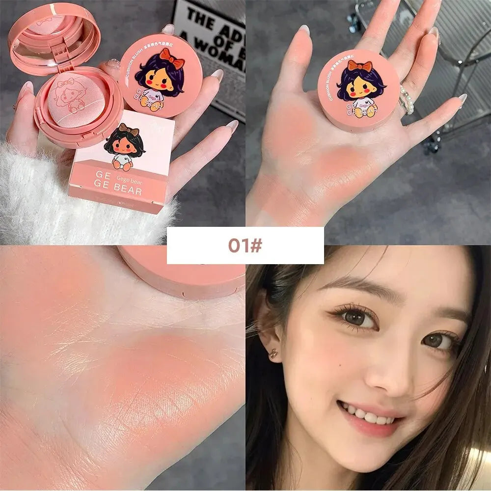 Gege Bear Long-Lasting Cushion Blush with Powder Puff