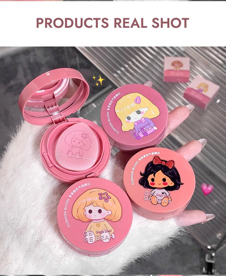 Gege Bear Long-Lasting Cushion Blush with Powder Puff
