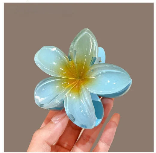 Hawaiian Gradient Flower Hair Claw Clips