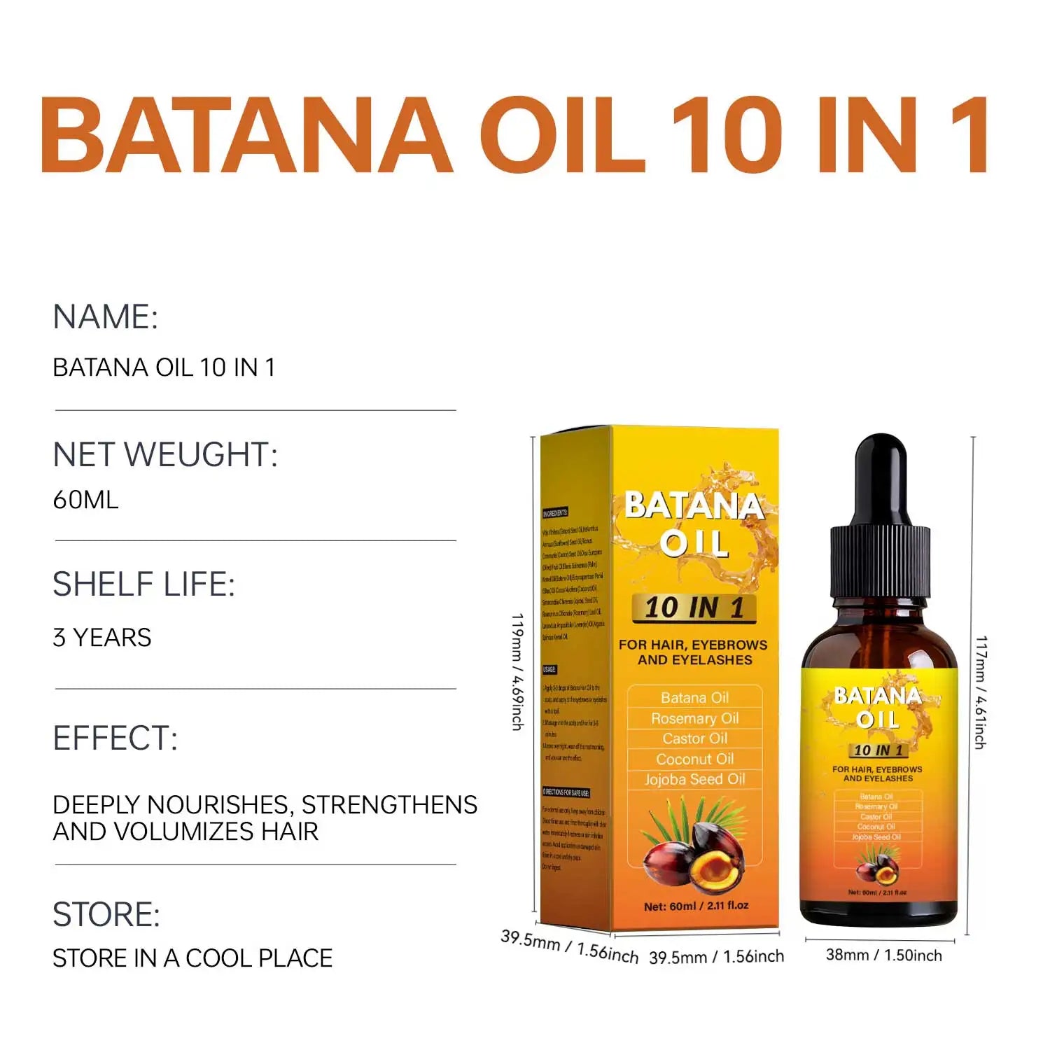 10-in-1 Batana Oil – Hair, Eyebrow & Eyelash Growth