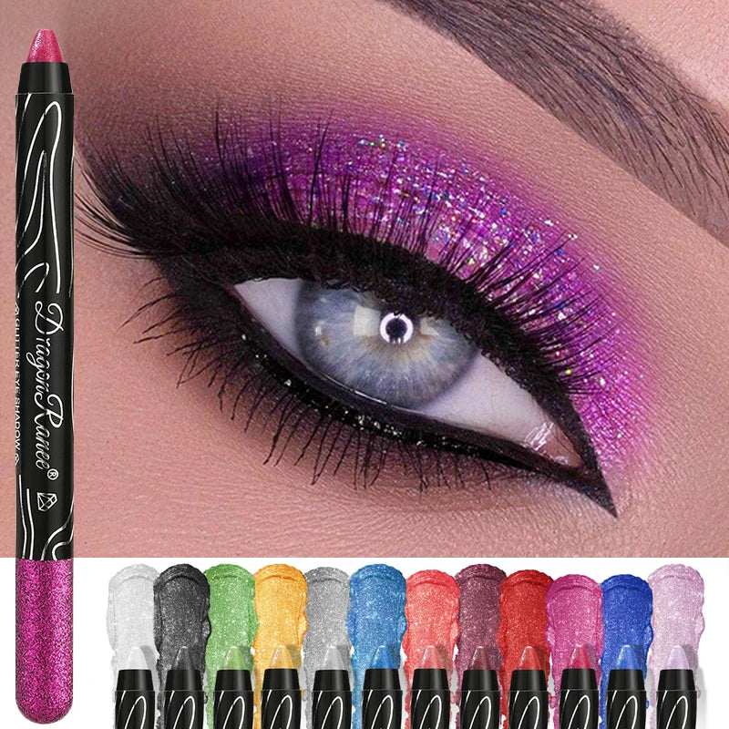 12-Color Glitter Eyeshadow Pencil Set