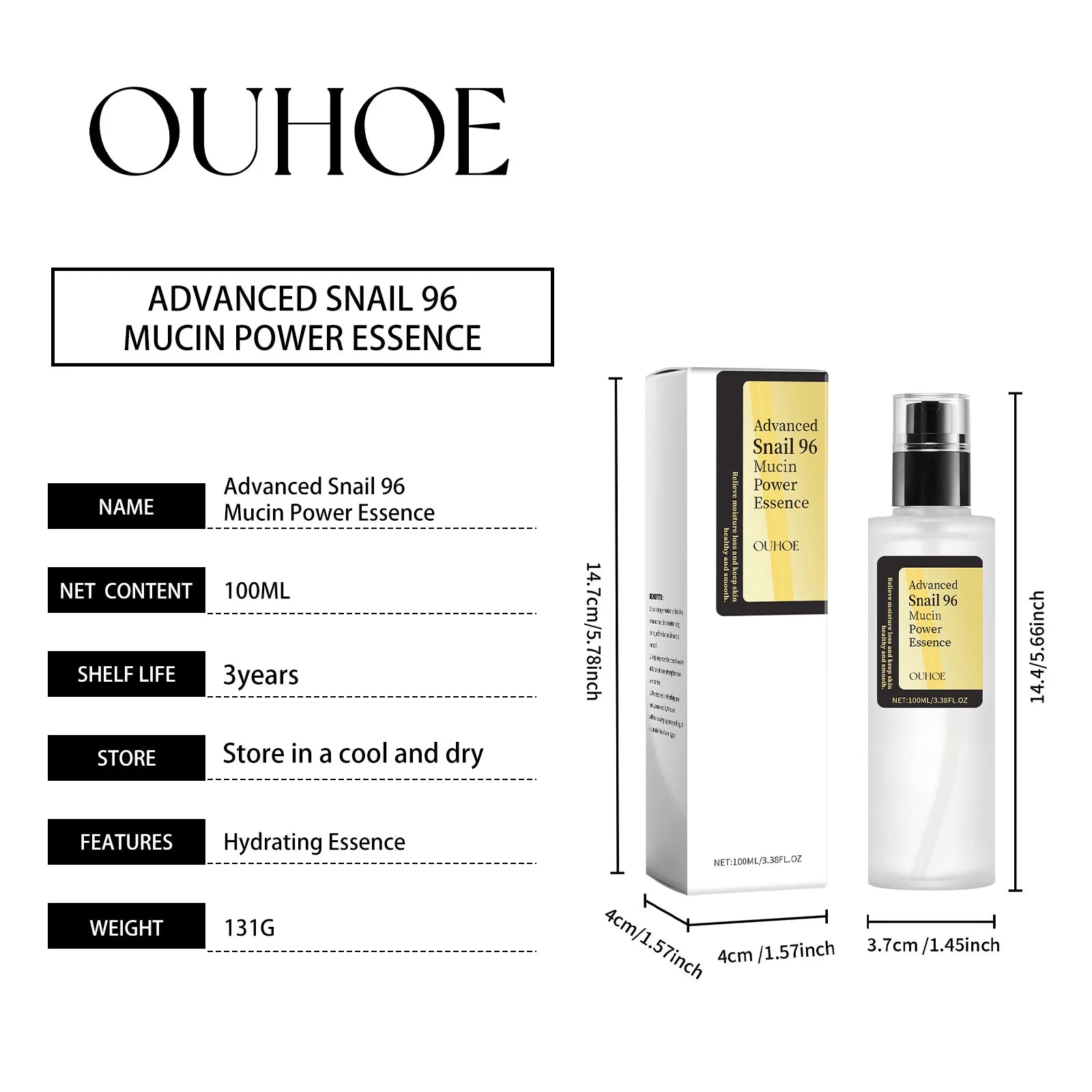 Snail Mucin 96 Power Essence – Anti-Aging & Brightening