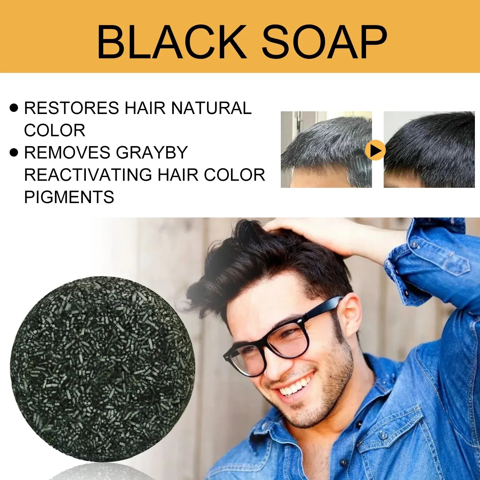Hair Shampoo Soap Polygonum Multiflorum Black Soap