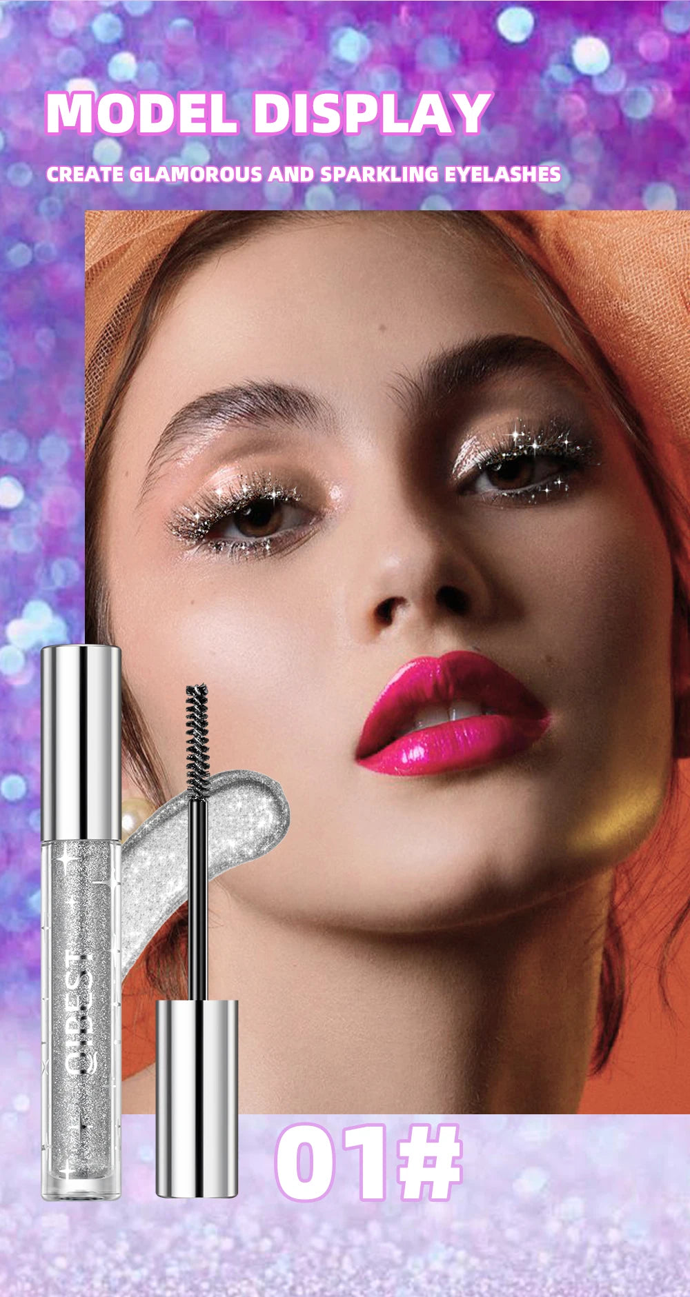 Diamond Glitter Mascara – Long Lasting Curl & Volume