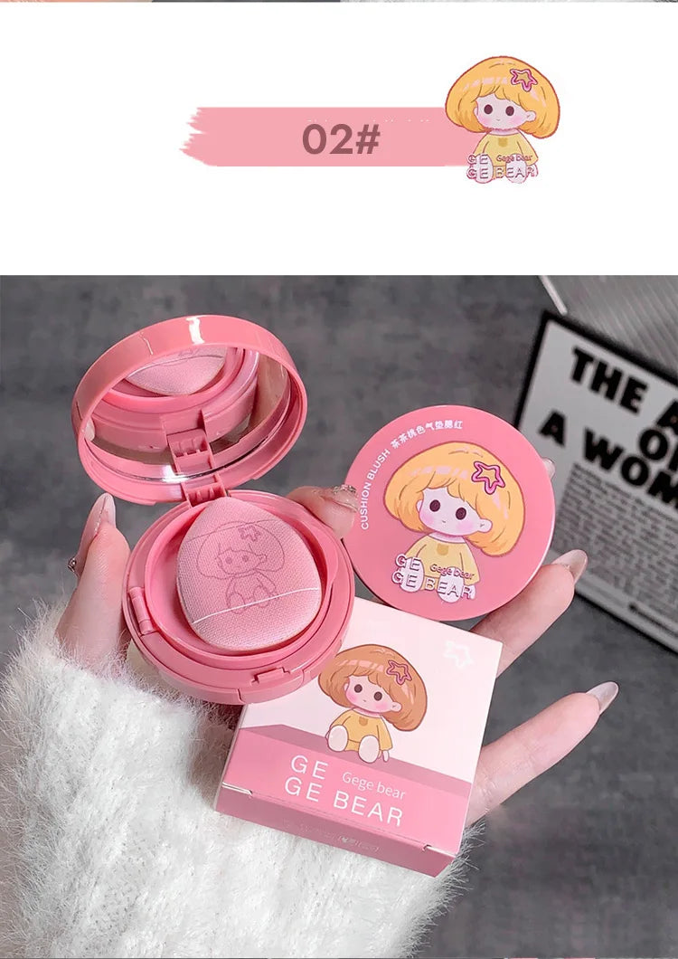 Gege Bear Long-Lasting Cushion Blush with Powder Puff