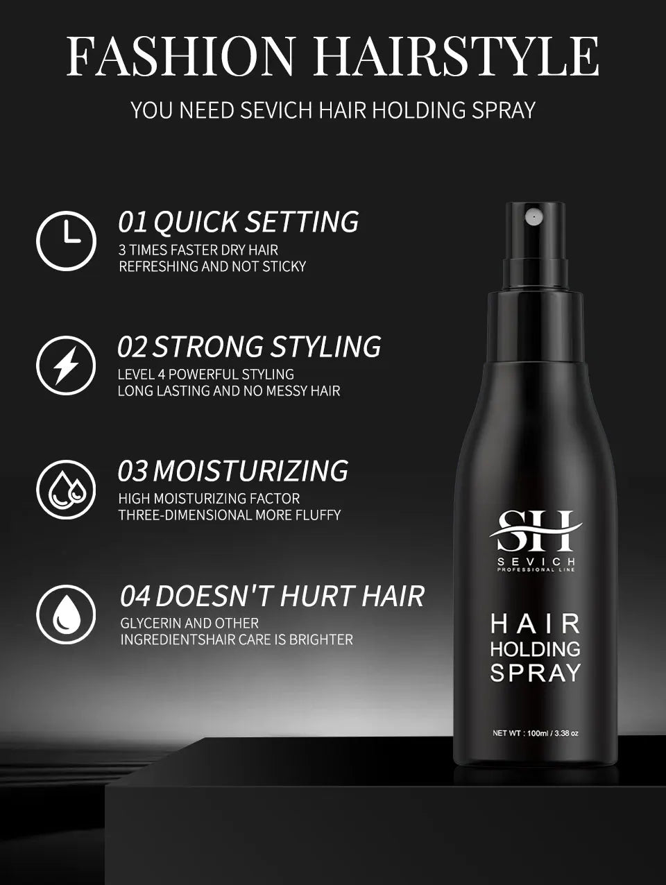 SEVICH Hair Fiber Holding Spray – 100ml Thickening Mist