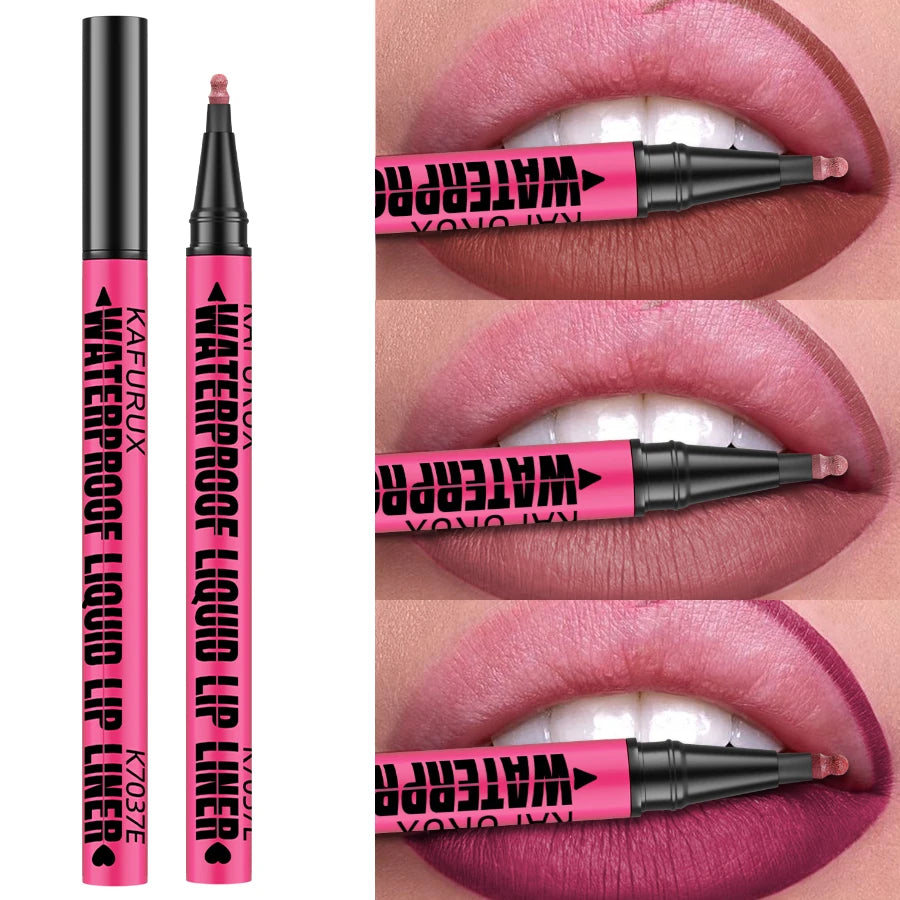 12-Color Liquid Matte Lipliner Pencil – Waterproof