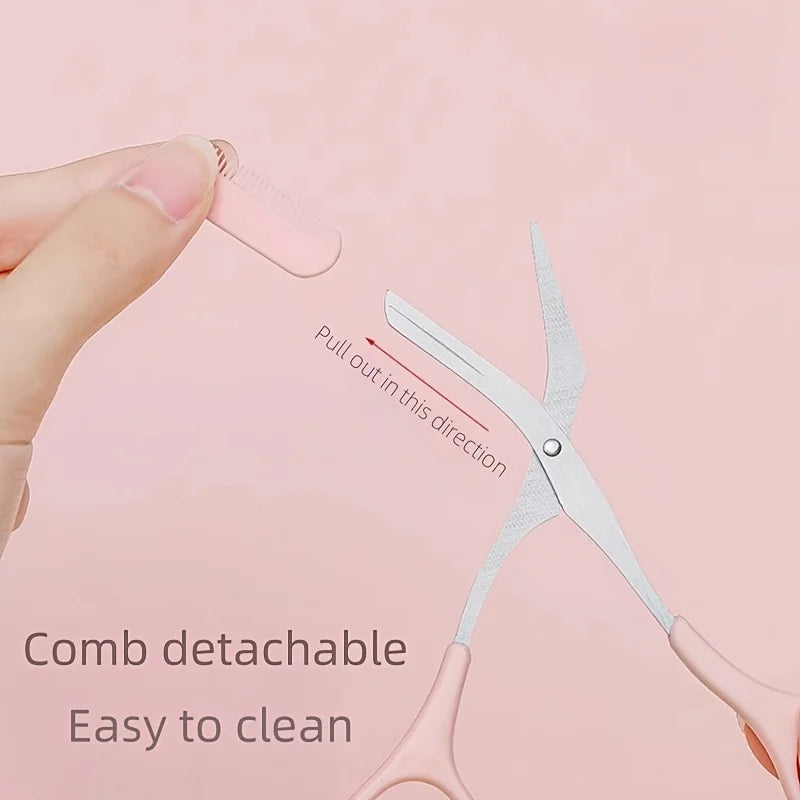 Precision Eyebrow Trimmer Scissors with Comb