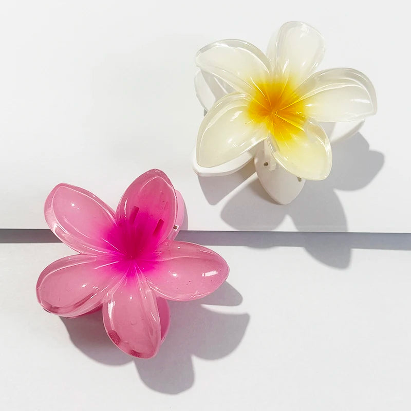 Hawaiian Gradient Flower Hair Claw Clips