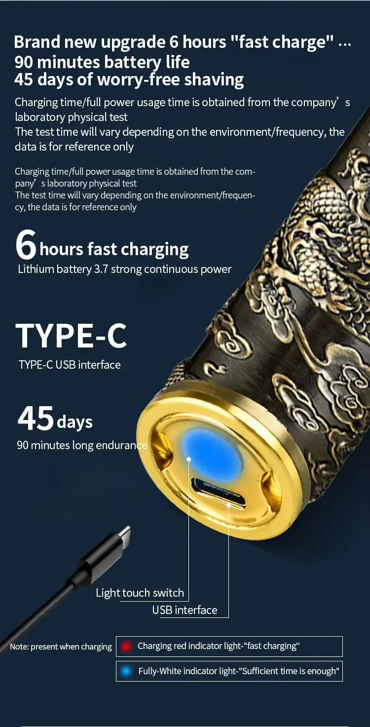 Dragon Head Mini USB Shaver for Men