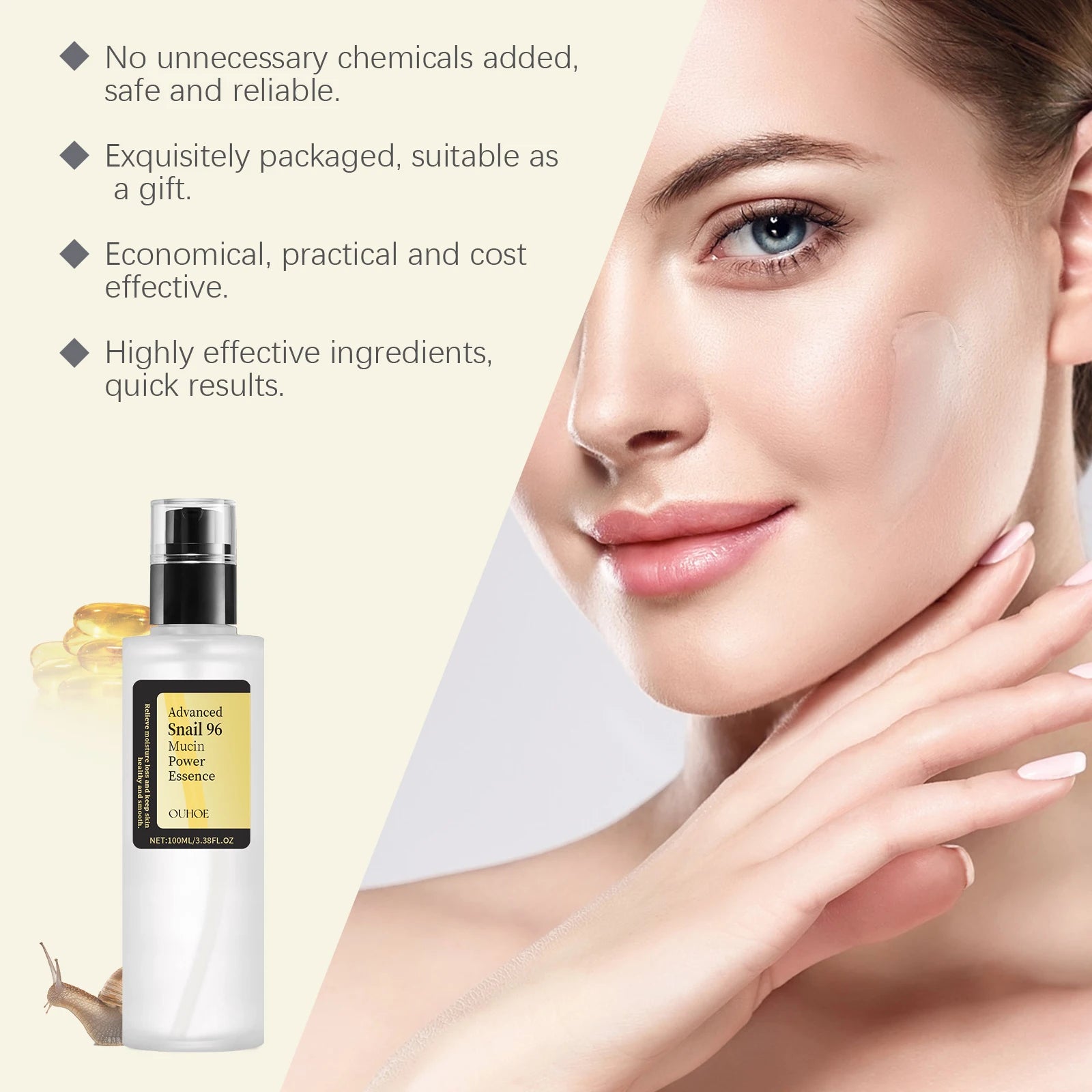 Snail Mucin 96 Power Essence – Anti-Aging & Brightening