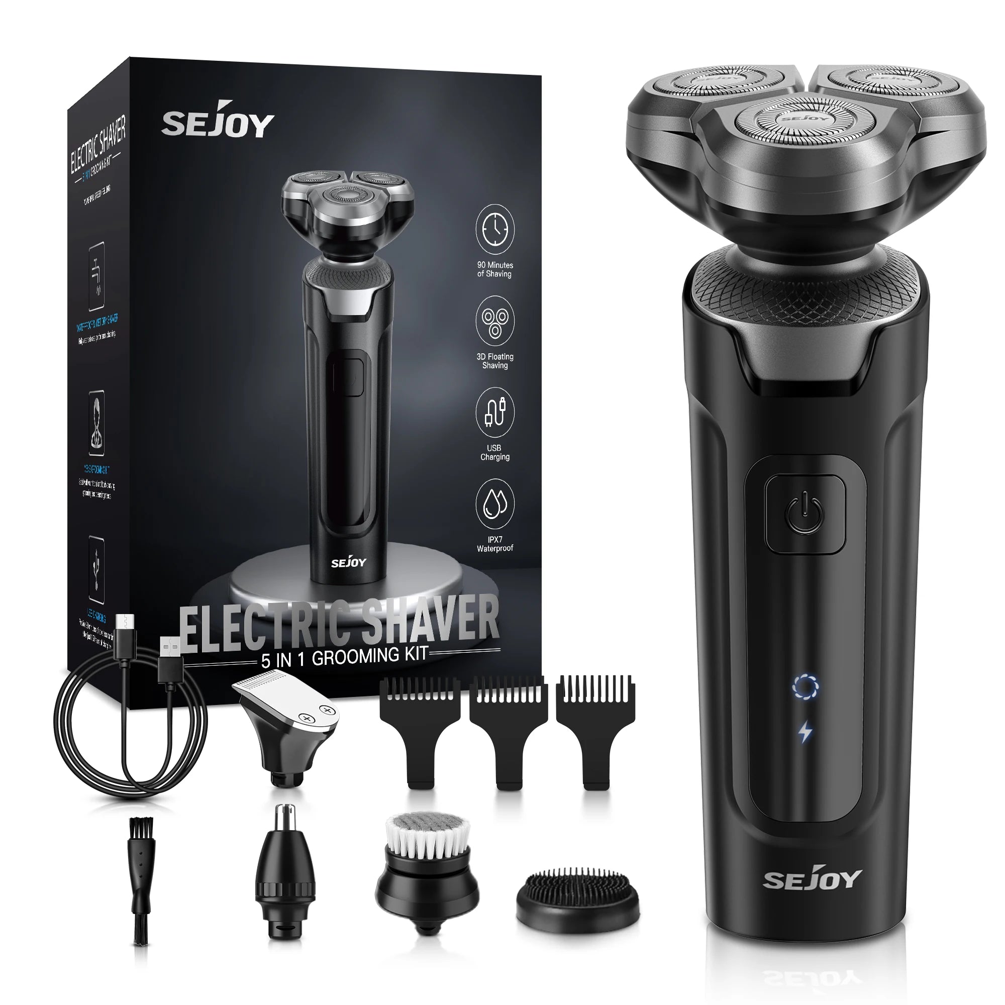 SEJOY 3-in-1 Men’s Electric Shaver & Trimmer