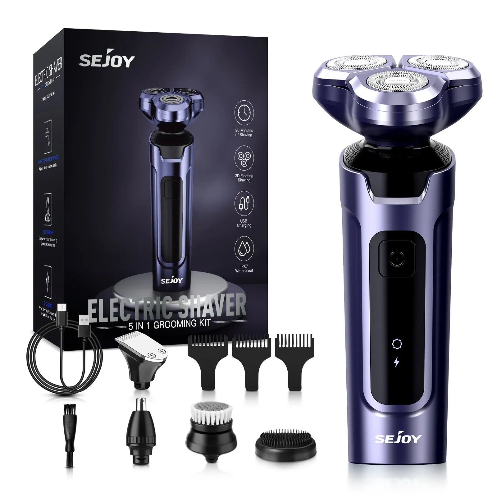 SEJOY 3-in-1 Men’s Electric Shaver & Trimmer