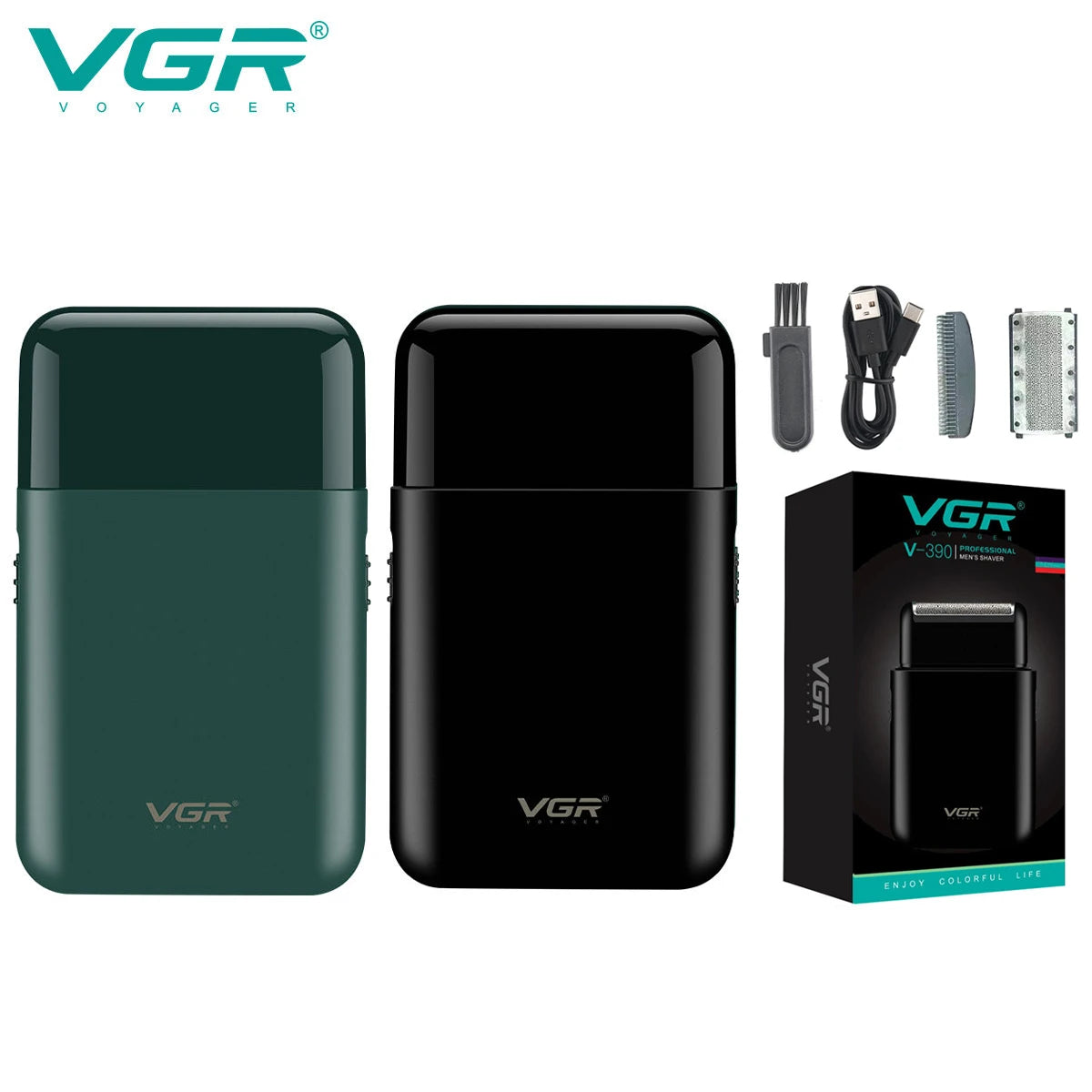 VGR V-390 Mini Cordless Beard Trimmer – Single Blade