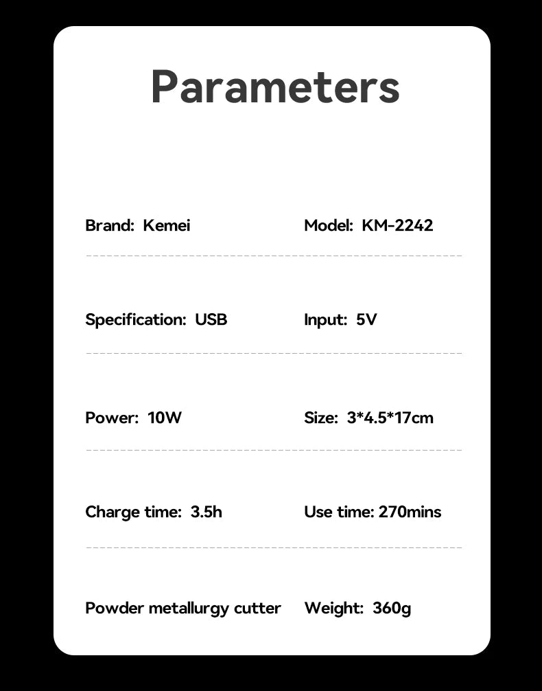 Kemei Rechargeable Hair Clippers – Professional Cordless Trimmer
