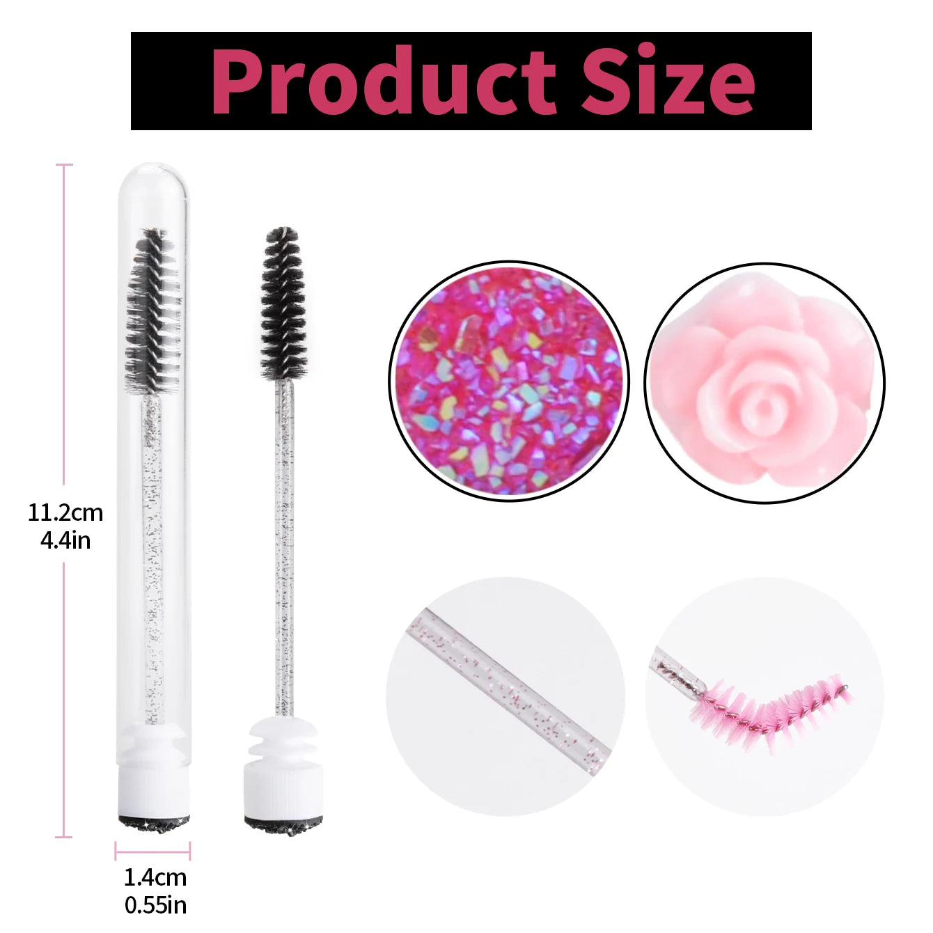 100PCS Disposable & Reusable Eyelash Mascara Wands