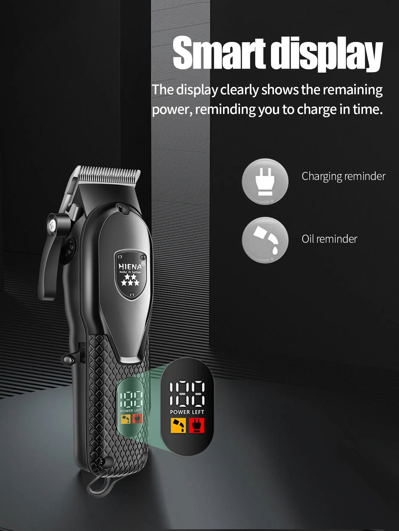 hiena Hair Clipper Kit for Men Electric Shaver Hair Trimmer Professional Cutting Machine Hair Trimmer with LCD Digital Display