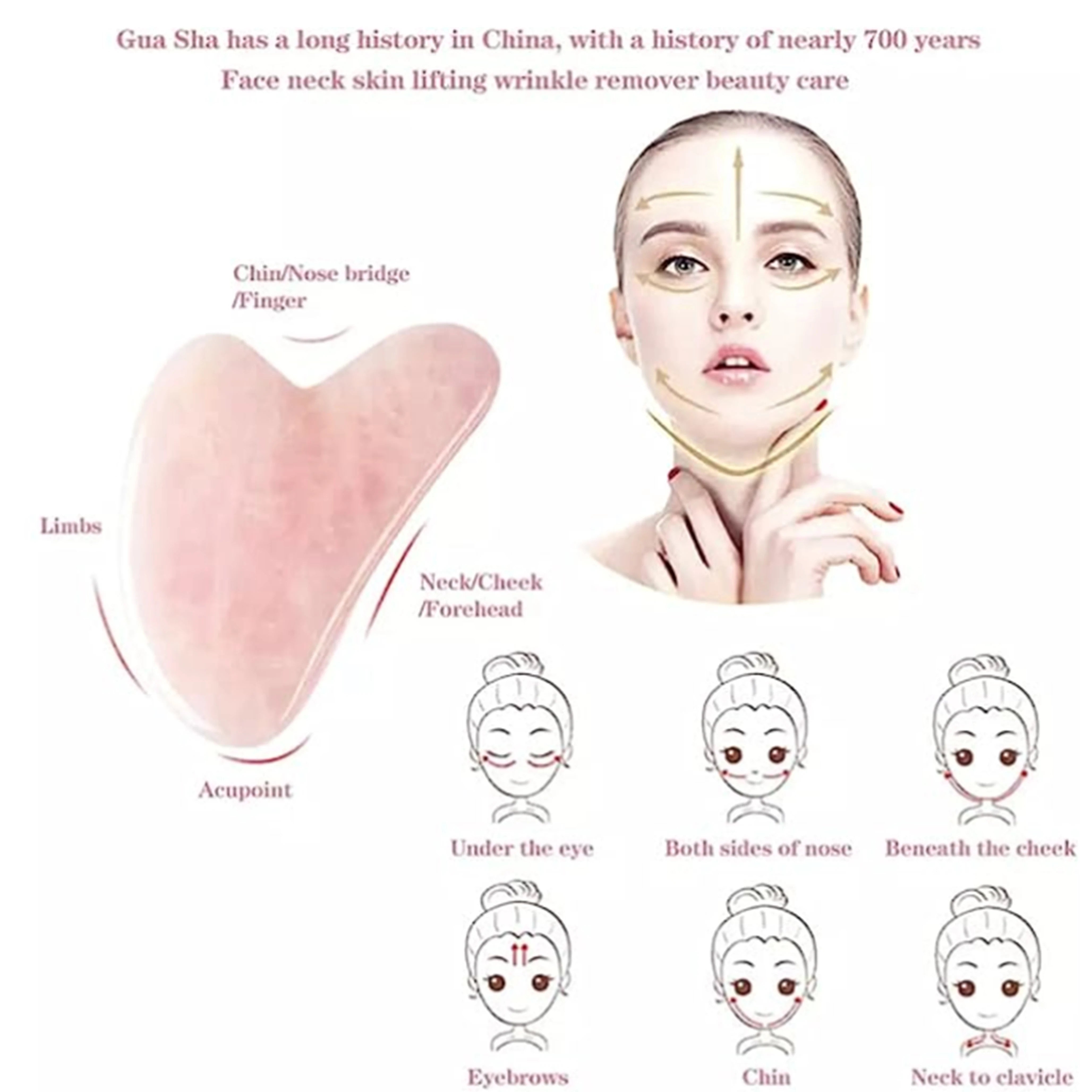 Rose Quartz Gua Sha Face Massager