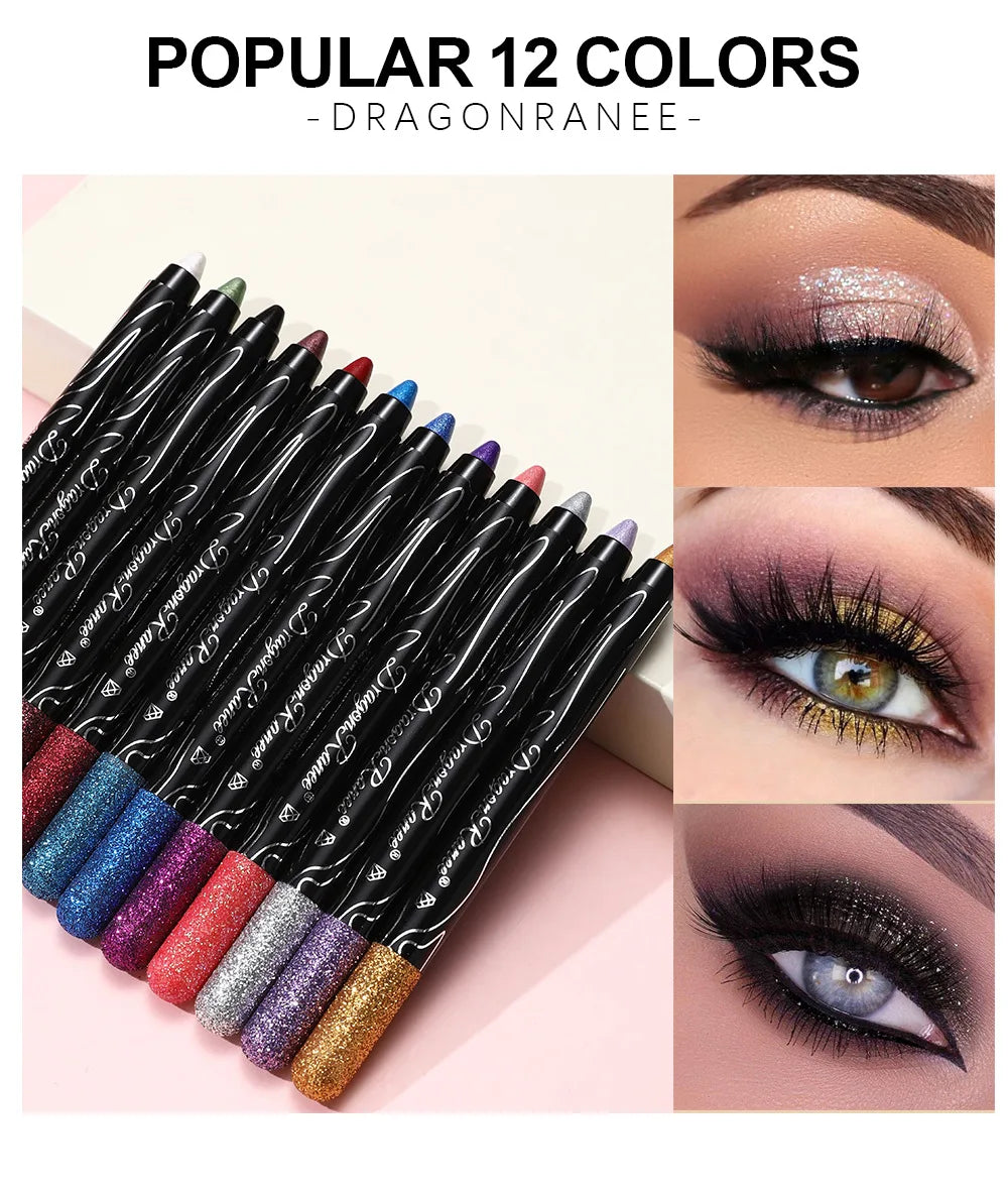 12-Color Glitter Eyeshadow Pencil Set