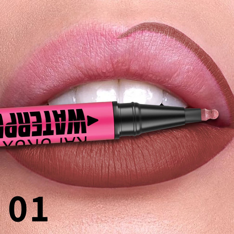 12-Color Liquid Matte Lipliner Pencil – Waterproof