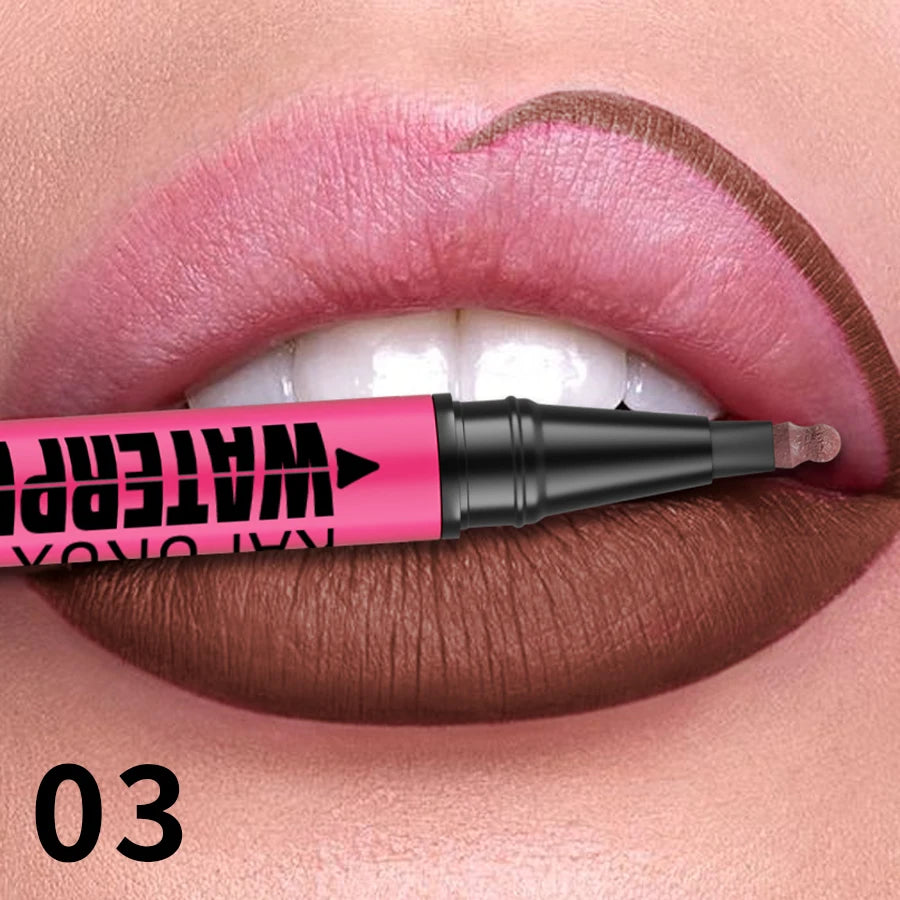 12-Color Liquid Matte Lipliner Pencil – Waterproof