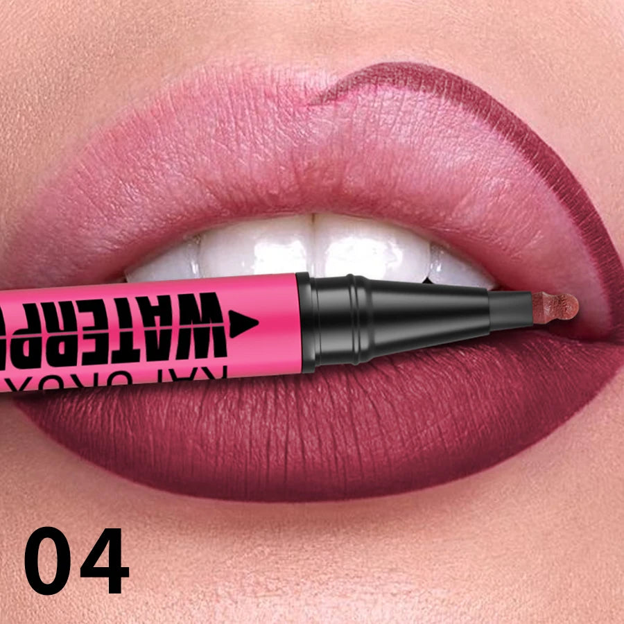 12-Color Liquid Matte Lipliner Pencil – Waterproof
