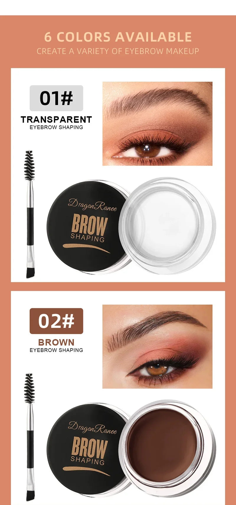 3D Matte Eyebrow Cream – Natural Tint Waterproof