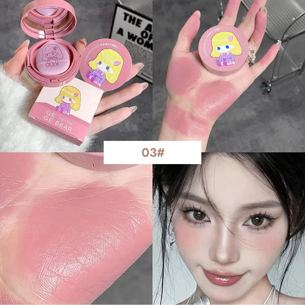 Gege Bear Long-Lasting Cushion Blush with Powder Puff