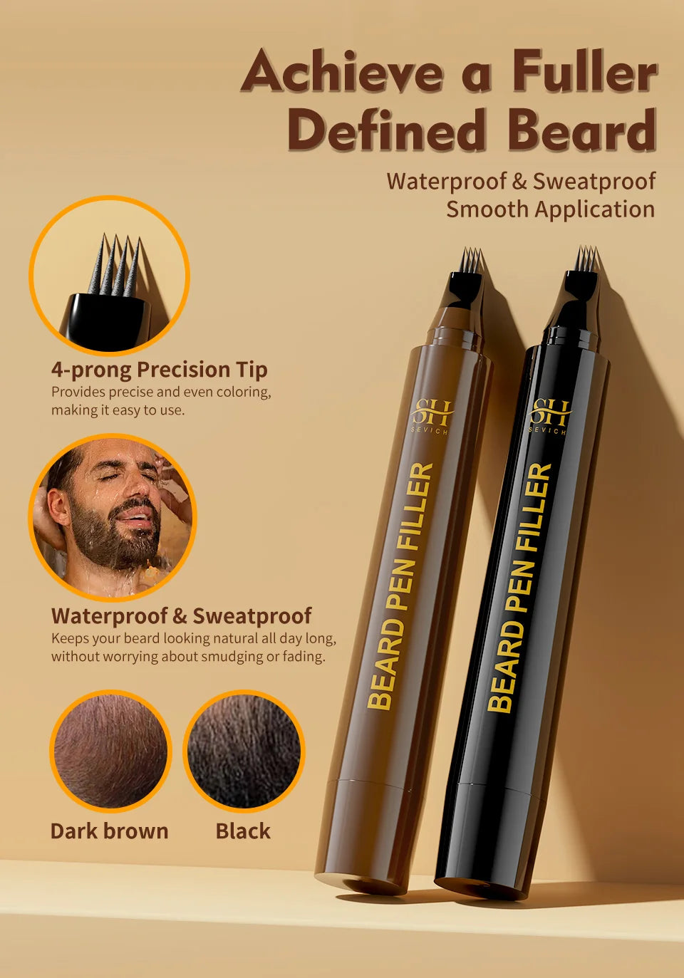 Waterproof Beard Pen Filler – Mustache & Beard Enhancer