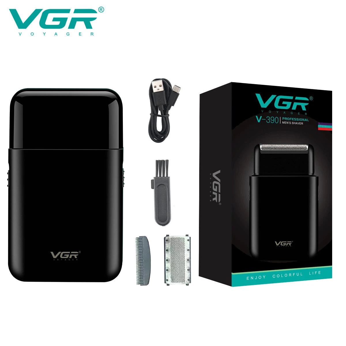 VGR V-390 Mini Cordless Beard Trimmer – Single Blade