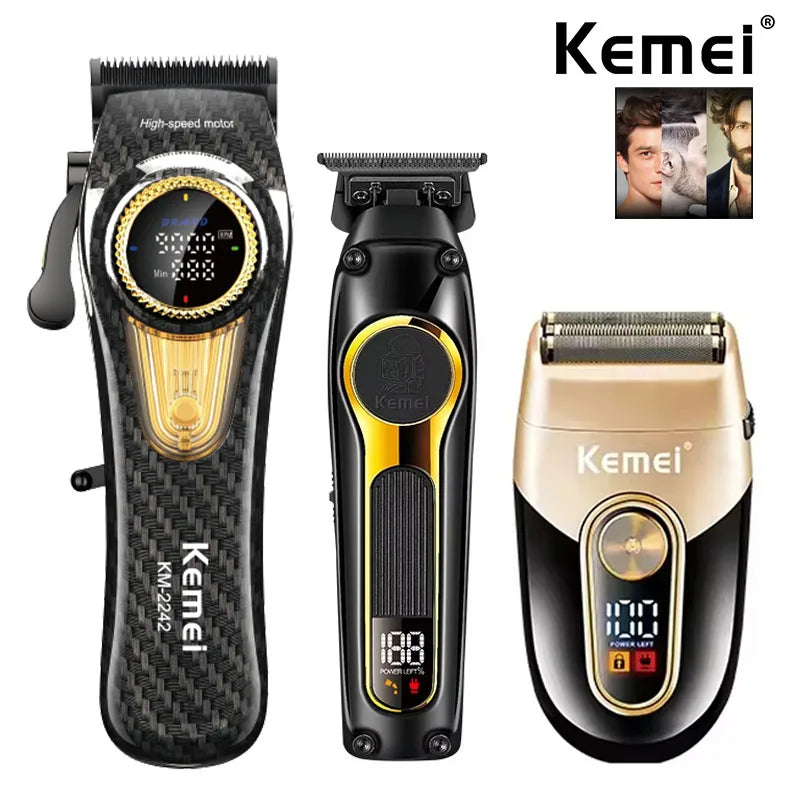 Kemei Rechargeable Hair Clippers – Professional Cordless Trimmer