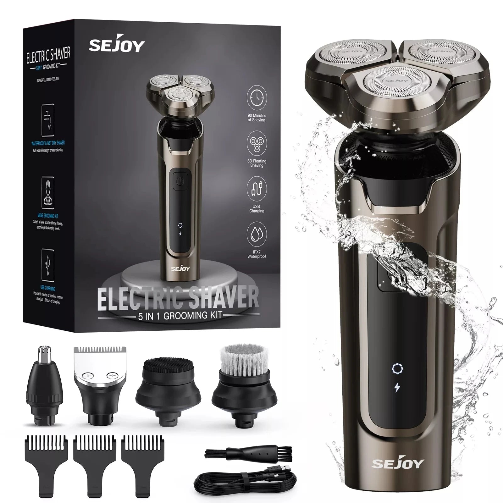 SEJOY 3-in-1 Men’s Electric Shaver & Trimmer
