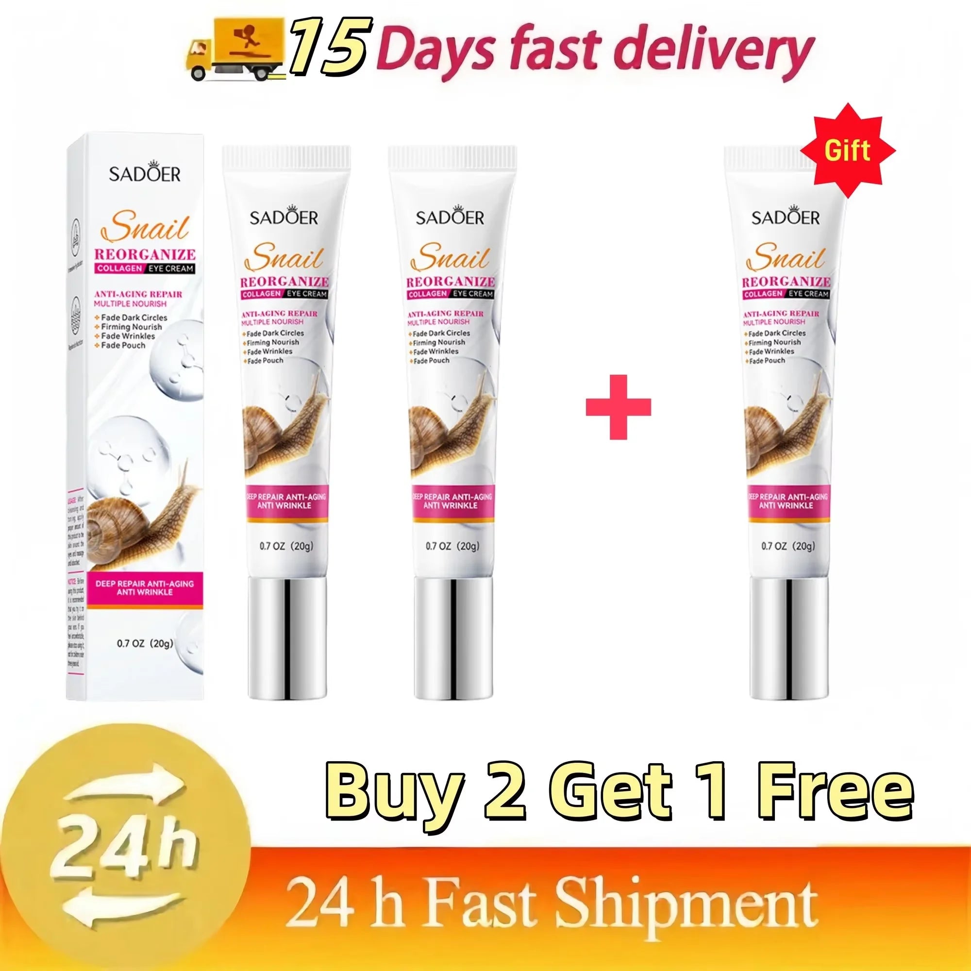 Snail Collagen Eye Cream – Anti Dark Circles & Wrinkles