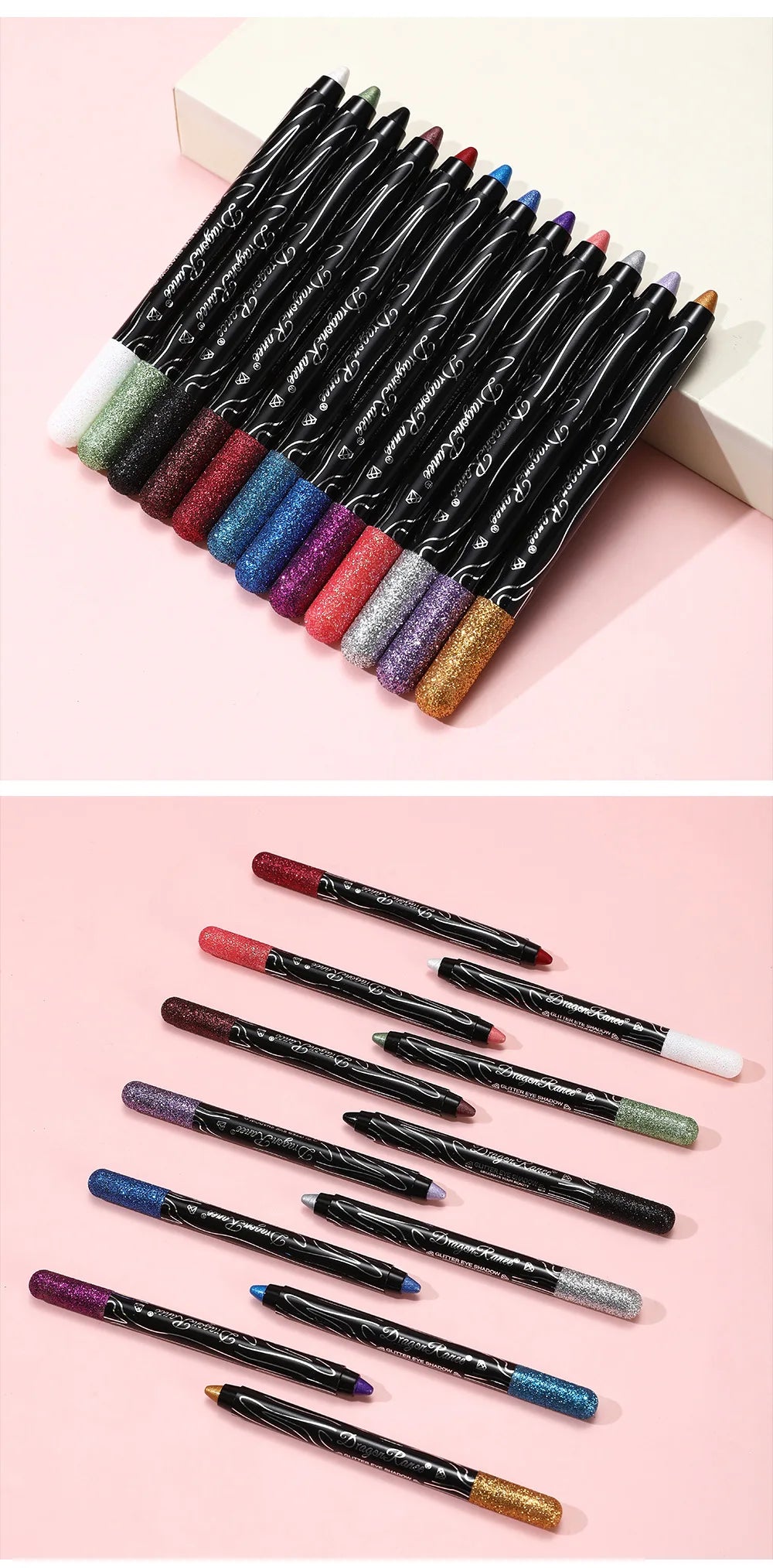 12-Color Glitter Eyeshadow Pencil Set