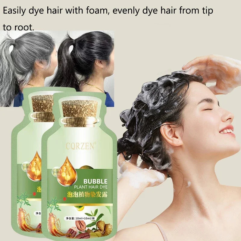 Herbal Hair Dye Shampoo – 5 Min Gray Coverage