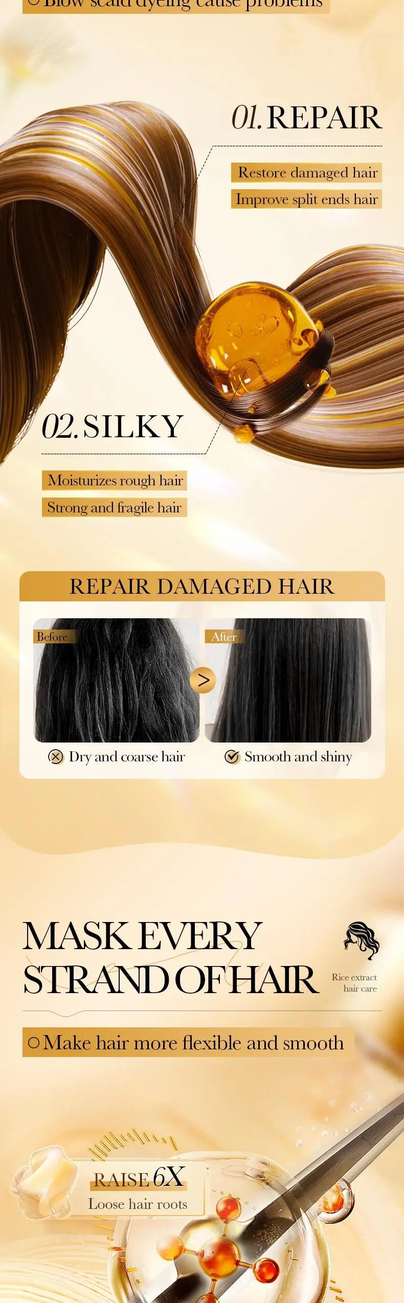Rice Keratin Hair Mask – 5-Second Repair & Nourishment