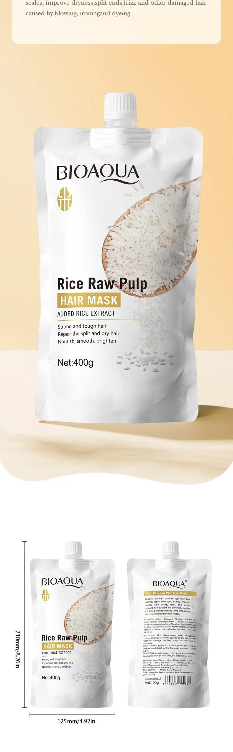 Rice Keratin Hair Mask – 5-Second Repair & Nourishment