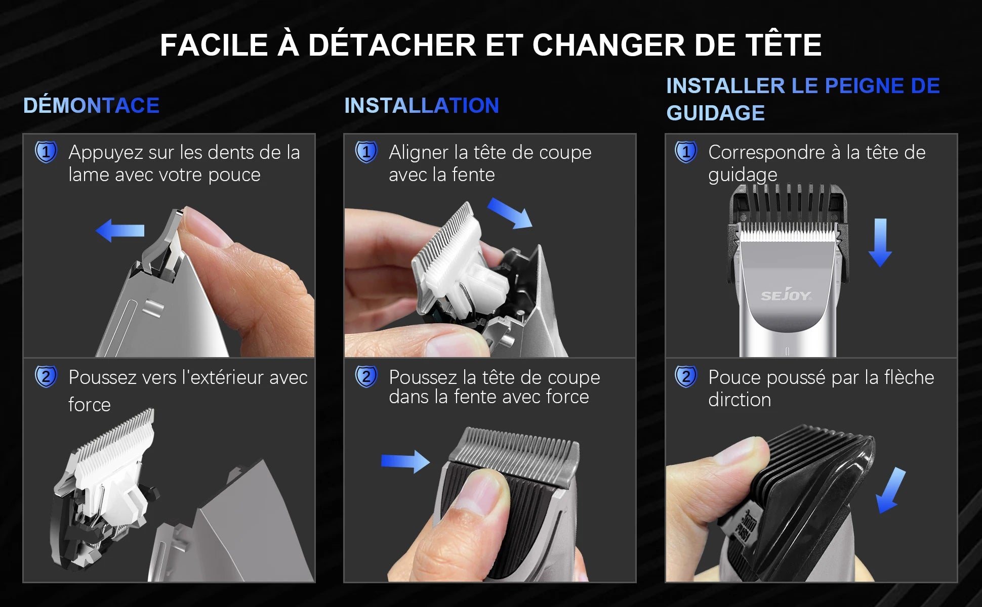 Sejoy Electric Hair Clippers – Professional USB Rechargeable