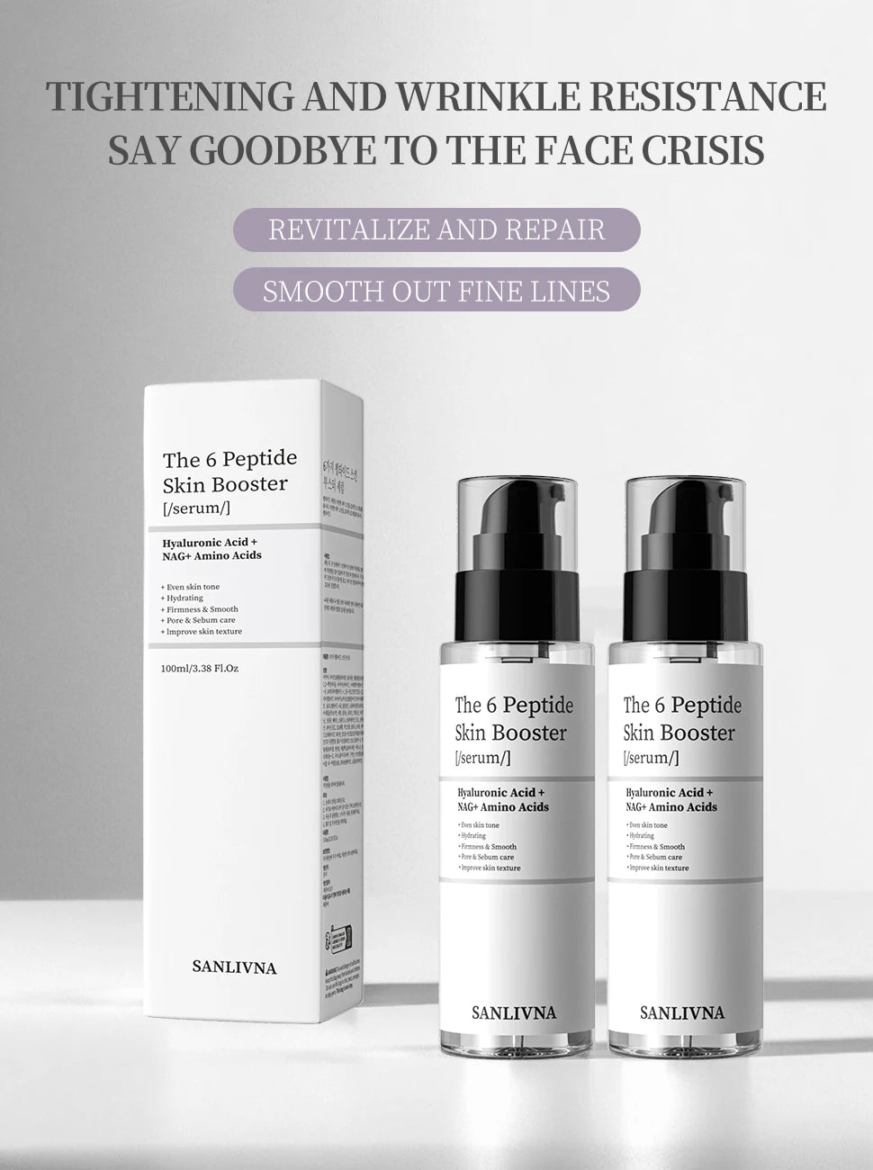 6-Piece Peptide Essence Skincare Set – Collagen & Brightening