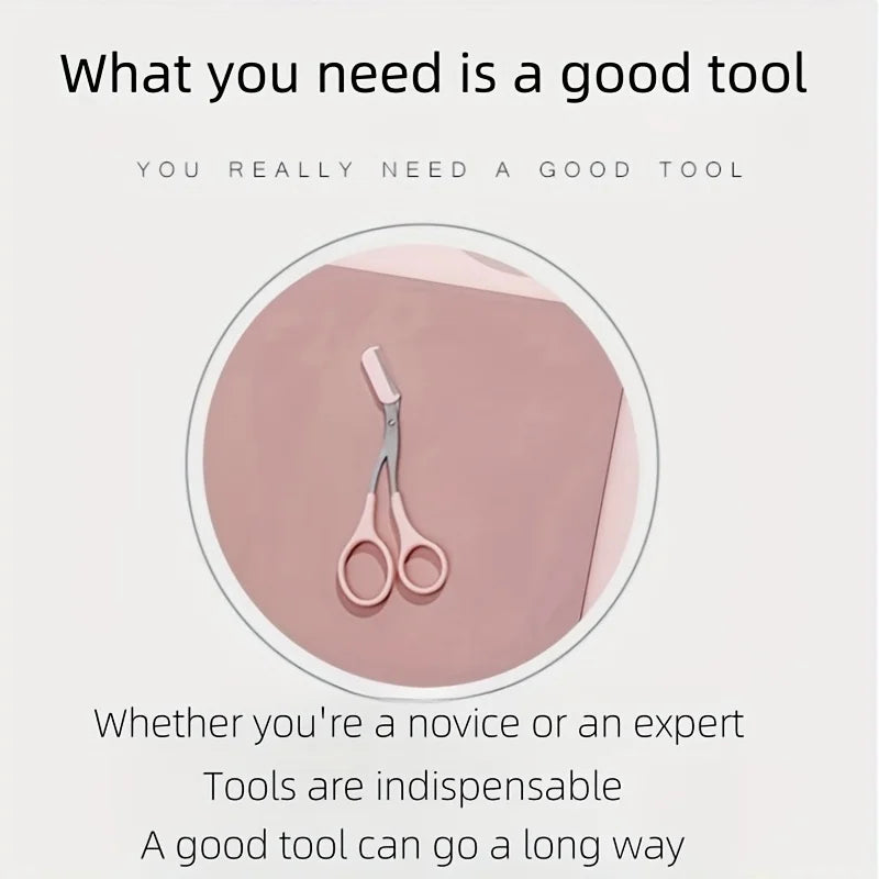 Precision Eyebrow Trimmer Scissors with Comb
