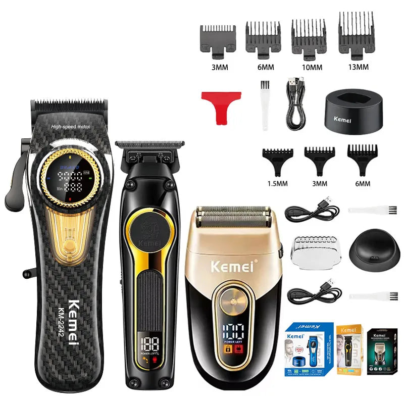 Kemei Rechargeable Hair Clippers – Professional Cordless Trimmer