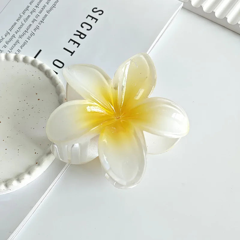 Hawaiian Gradient Flower Hair Claw Clips